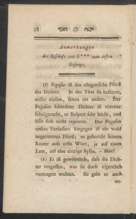 Anmerkungen des Bischofs von G*** zum ersten Gesange