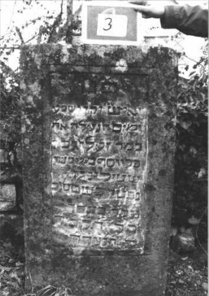 Grabstein 3 (Index: 100114610) Material: Sandstein Zustand: gut Maße HxBxT: 115x67x16 cm Beschreibung: rechteckige Stele, Schriftfeld eingetieft: Grabstein 3 (2)