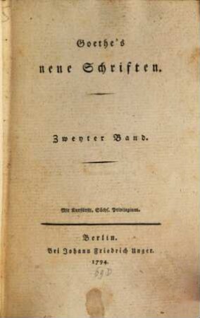 Goethe's neue Schriften, 2. Reinecke Fuchs : in zwölf Gesängen