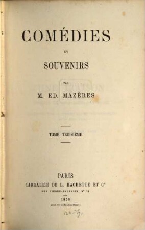 Comédies et souvenirs, 3