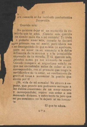 [Letra] cuando se ha recibido contestación favorable.