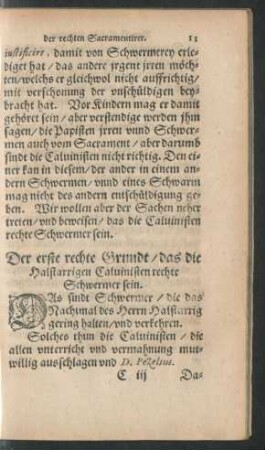 Der erste rechte Grundt/ das die Halstarrigen Calvinisten rechten Schwermer sein.