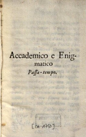 Accademico e Enigmatico Passa-tempo
