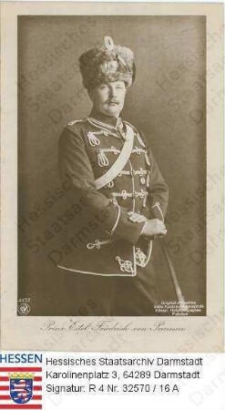 Eitel Friedrich Prinz v. Preußen (1883-1942) / Porträt in russischer Uniform, stehend, Kniestück