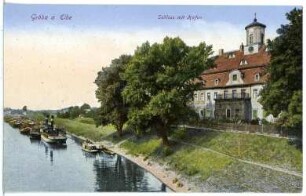 Gröba. Schloss mit Hafen