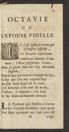 Octavie Ou L'Epouse Fidelle