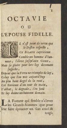Octavie Ou L'Epouse Fidelle