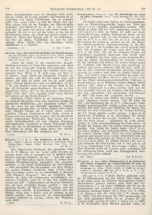 320 [Rezension] Bruppacher, Hans, Die Beurteilung der Armut im Alten Testament