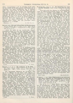 320 [Rezension] Bruppacher, Hans, Die Beurteilung der Armut im Alten Testament