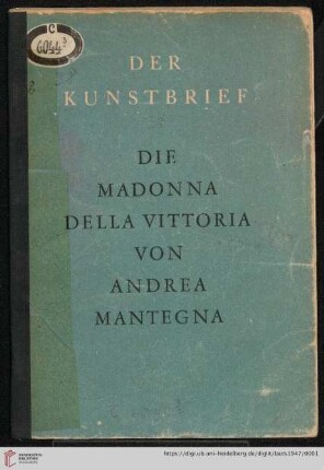 Band 38: Der Kunstbrief: Andrea Mantegna - Die Madonna della Vittoria