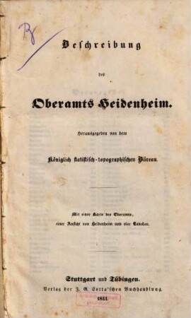 Beschreibung des Oberamts Heidenheim