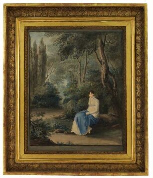 Bildnis einer Dame in Parklandschaft