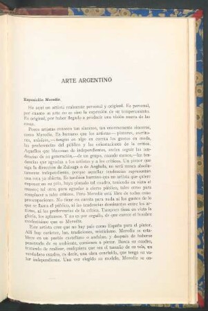 Arte argentino : Exposición Merediz