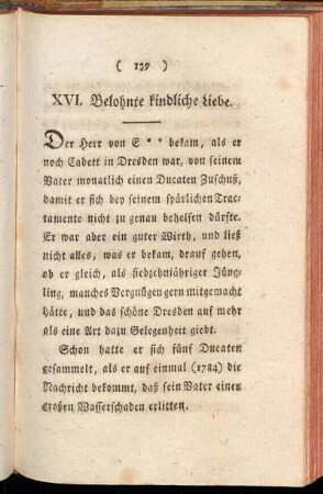 XVI. Belohnte kindliche Liebe.