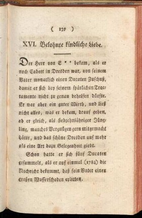 XVI. Belohnte kindliche Liebe.