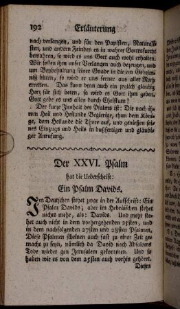 Der XXVI. Psalm [...].