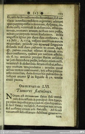 Observatio LVI. Tumores flatulenti