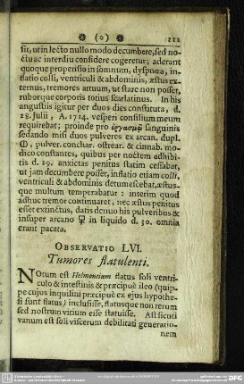 Observatio LVI. Tumores flatulenti