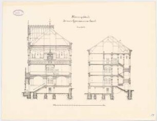 Gymnasium, Kassel Klassengebäude: Querschnitte 1:100
