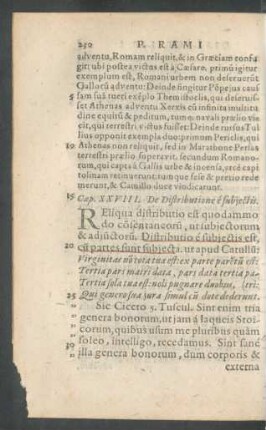 Cap. XXVIII. De Distributione e subiectis.
