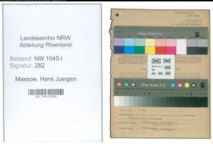 Entnazifizierung Hans Juergen Massow , geb. 19.02.1906 (Ingenieur)