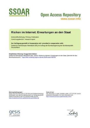 Risiken im Internet: Erwartungen an den Staat
