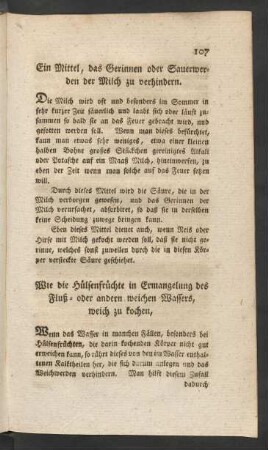 Ein Mittel, das Gerinnen oder Sauerwerden der Milch zu verhindern.