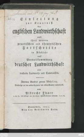 Bd. 2, Abth. 2: Nachträge zu den ersten Capiteln des ersten Bandes enthaltend