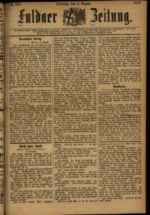 Ausgabe vom Dienstag, den 09. August 1887.