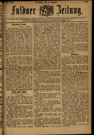 Ausgabe vom Dienstag, den 09. August 1887.