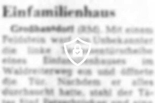 Einbruch in ein Einfamilienhaus