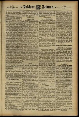 Zweite Ausgabe vom Freitag, den 23. August 1912.