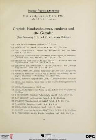 Graphik, Handzeichnungen, moderne und alte Gemälde (Nr.534-841)