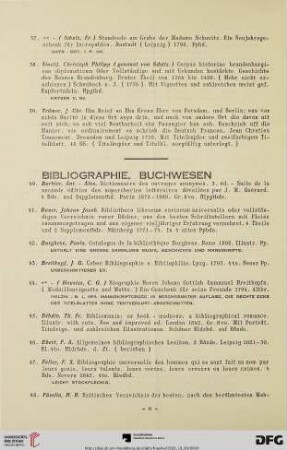 Bibliographie, Buchwesen (Nr. 40-65)