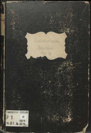 Kirchenbuchduplikat der katholischen Gemeinde Brenkhausen, Kreis Höxter (GHT 1861-1874). (Gemeinde: Katholische Gemeinde Brenkhausen)