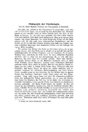 Pädagogik der Psychologie
