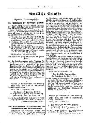 Beflaggung der öffentlichen Gebäude : [Allgemeine Verwaltungssachen] ; [Amtliche Erlasse] ; [Amtlicher Teil]