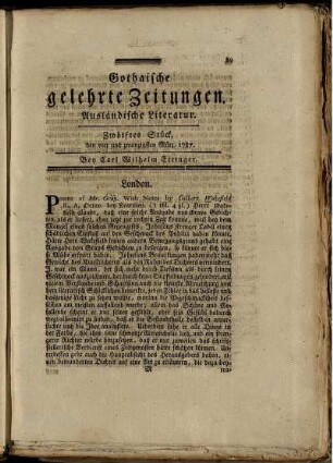 Zwölftes Stück, den vier und zwanzigsten März, 1787.