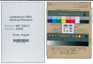 Entnazifizierung August Gross , geb. 18.12.1902 (Inspektor)