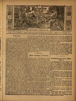 Ausgabe vom Sonntag, den 12. Februar 1911.