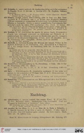 Nachtrag (Nr. 441 - 475)