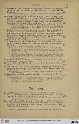Nachtrag (Nr. 441 - 475)