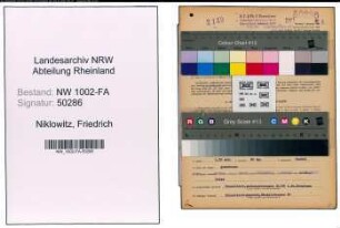 Entnazifizierung Friedrich Niklowitz, geb. 03.05.1902 ()