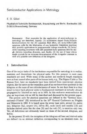 Semiconductor Applications in Metrology