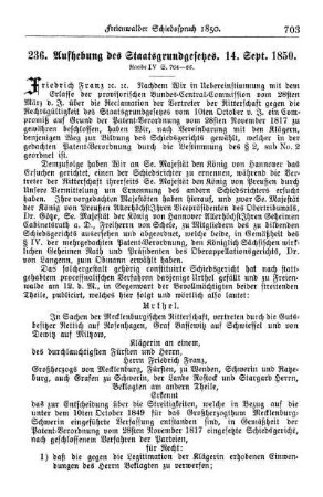 236. Aufhebung des Staatsgrundgesetzes. 14. Sept. 1850.
