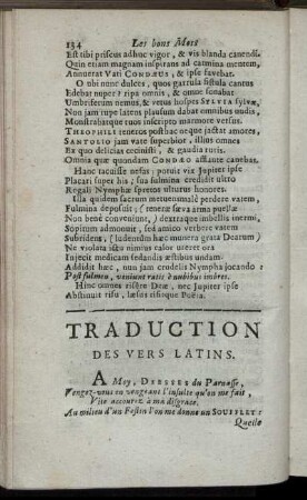 Traduction des Vers Latins.