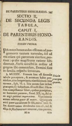Sectio II. De Secunda Legis Tabula.