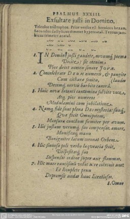Psalmus XXXIII. Exsultate justi in Domino