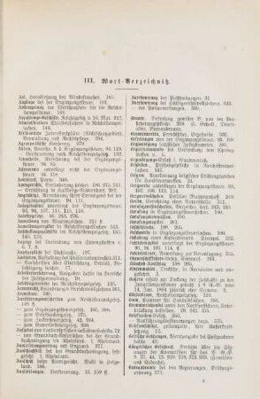 III. Wort-Verzeichniß