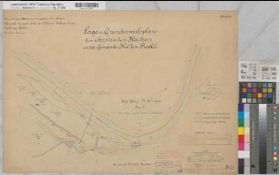 Ems Kanalisierung Blatt 8 Strecke Lathen Haltung Düthe Lage- und Grunderwerbsplan der überstauten Flächen in der Gem. Kathen-Frackel 1891 1 : 2000 48 x 68 kol. Zeichnung A. Franke, Wasserbauinspektor Wasser- und Schiffahrtsdirektion Münster